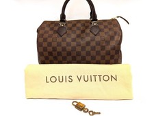 Borsa Louis Vuitton Speedy 30 Damier Ebene N41364 marrone Boston con...