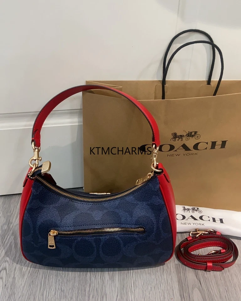 Bolso Hobo Signature Lona Azul CAL52 Outlet NUEVO Foto 2 de 4