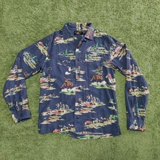 Ralph Lauren RRL Navy Long Sleeve Shirt Cowboy Rodeo S