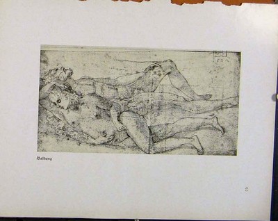 Original alter Vintage Druck deutsche Zeichnungen Skizze von Baldung um 1923 20. Jahrhundert