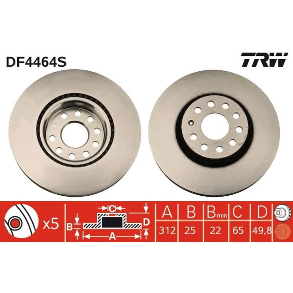 TRW de Disques + Revêtements Avant + Arrière Convient pour Audi Tt 8J Année Fab. - Photo 2/4