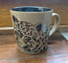 Blue Harbor Leopard Safari Animal Stoneware Coffee Tea Mug Tan/Brown