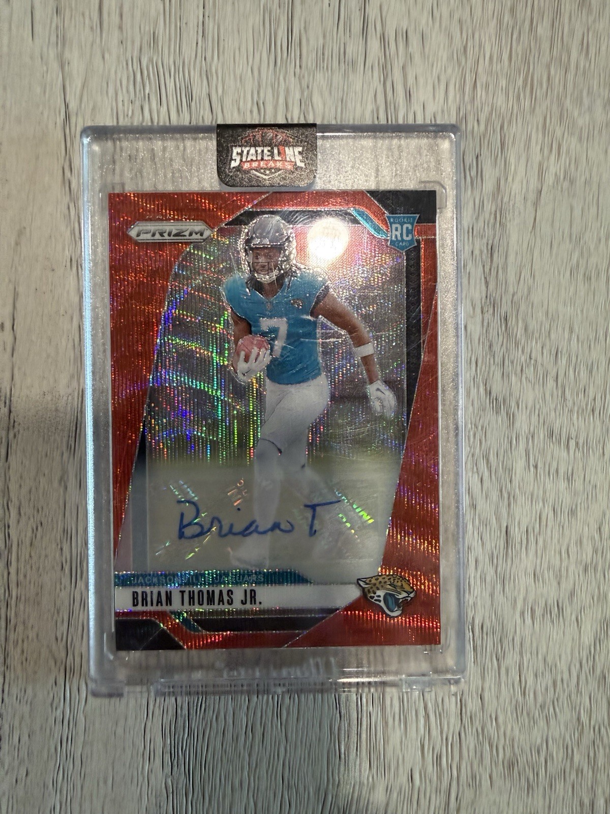 2024 Prizm Brian Thomas Jr. Red Wave Rookie Auto /149 #314 Jacksonville Jaguars