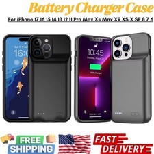 Battery Charger Case Power Bank Charging Cover For iPhone 6 11 12 13 14 15 16 17