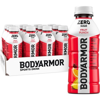 BODYARMOR ZERO Sugar Fruit Punch, Free Sports 16 Ounce (Pack of 12) 