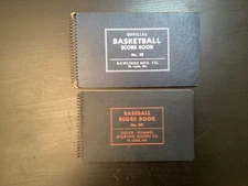 Two Vintage Official Scorebooks:  Rawlings Basketball , Sisler & Hummel Baseball