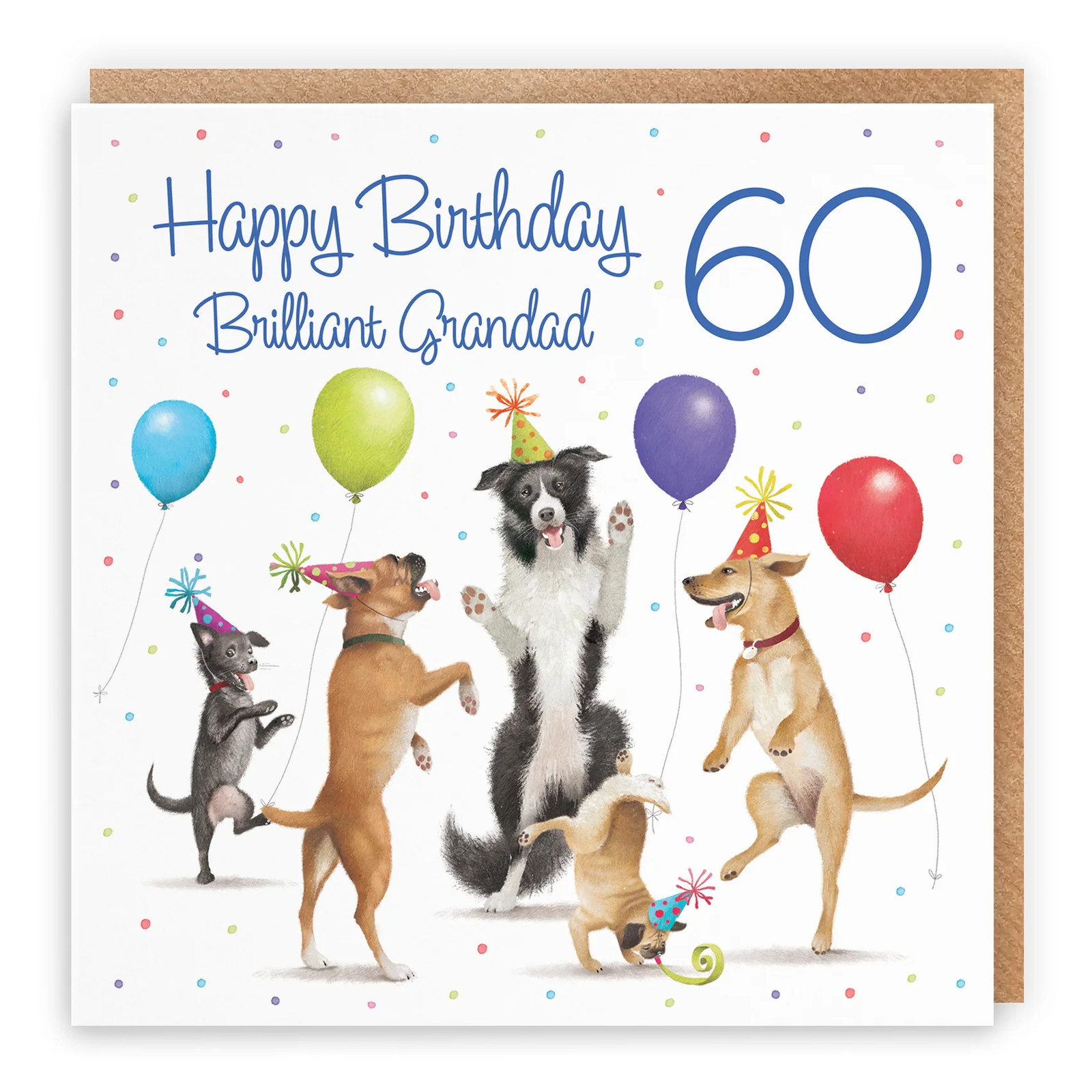 60th Grandad Birthday Card Dancing Dogs Milo's Gallery