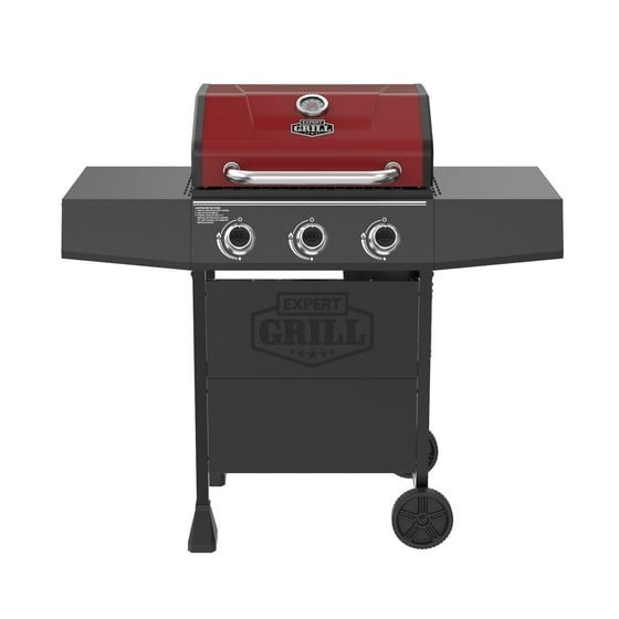 Outdoor BBQ Expert Grill 3 Burner Propane Gas Grill in Red