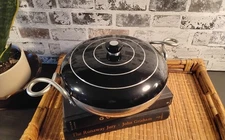 Wear-Ever Aluminum 9" Skillet Pan w/Brown Lid J 901 Twisted Handles USA Vintage