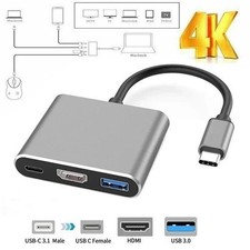 Type-C to USB-C HDMI 4K HDTV 3.0 Adapter Converter Cable Hub For MacBook Windows