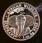 2021 Somali Republic African Elephant Bullion-0.999 Silver 1 Oz Ounce Art Coin