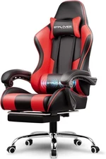 GTPLAYER Gaming Chair, Computer Chair with Footrest and Large, Brickred 