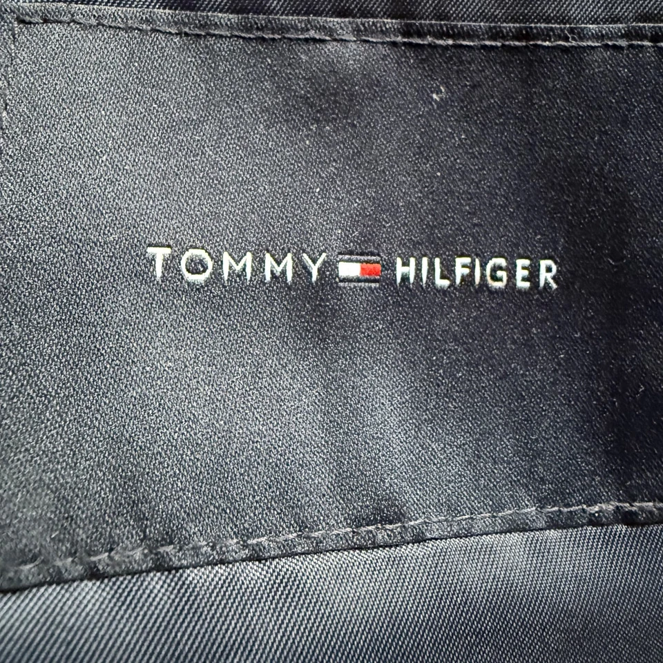 Abrigo Blazer Chaqueta Tommy Hilfiger Para Hombres Talla 48R Azul Marino y Marrón a Cuadros Informal Deportivo Foto 3 de 4