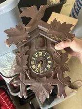 Cuckoo Clock Wooden with Small Bird Made In Germany Vintage