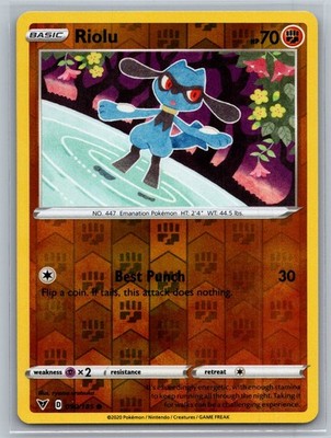 2020 Pokemon Riolu 090/185 Common Vivid Voltage Reverse Holo NM