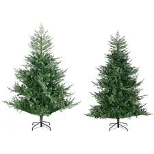 HOMCOM Wide Artificial Christmas Tree with Auto Open Easy-to-Shape Branches