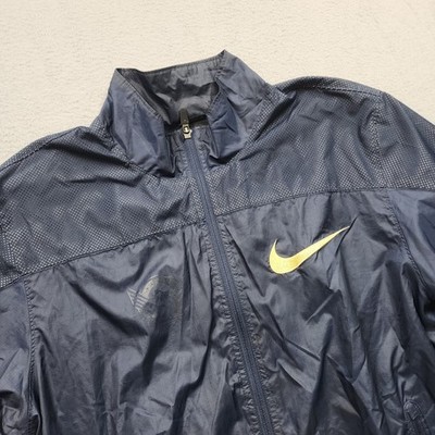 Nike Jacket Mens Large Blue White Full Zip Athletic Dept Swoosh Polyester Track