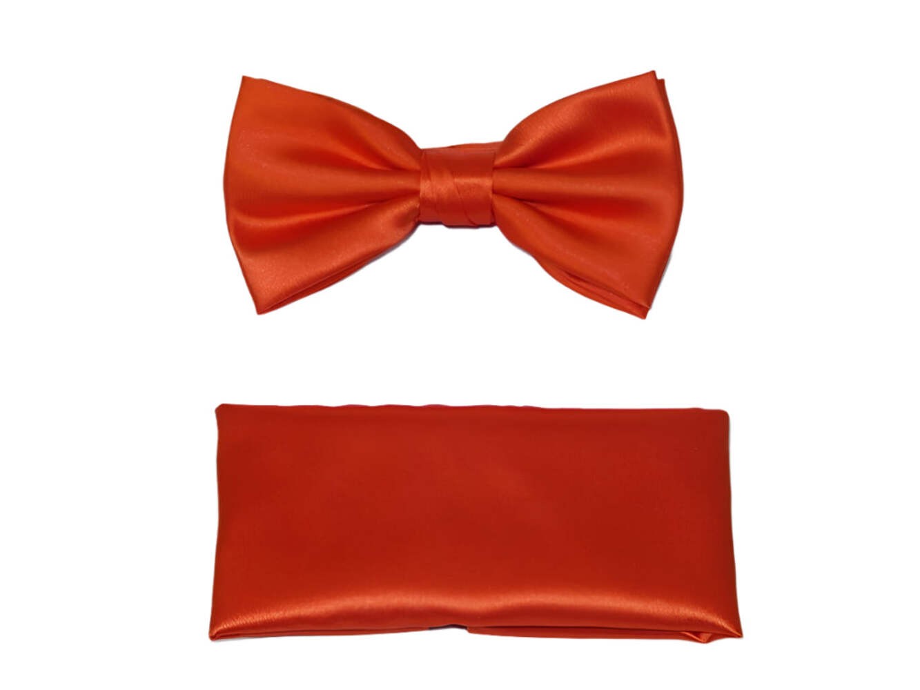 Мужской атласный шелковистый галстук-бабочка Hankie от J.Valintin Collection #10014 Оранжевый