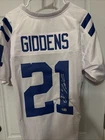 D.J. Giddens Colts NFL Signed White Jersey Autographed Beckett Witnessed XL