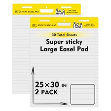 2 Pack Sticky Easel Pads,Poster Paper 25 x 30 Inches Large Self Stick Easel P...