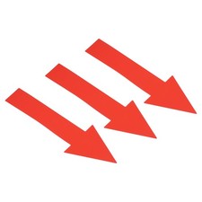 6Set / 18Pieces 8x2" Arrow Sticker Directional Arrow Sign Floor Decal Red