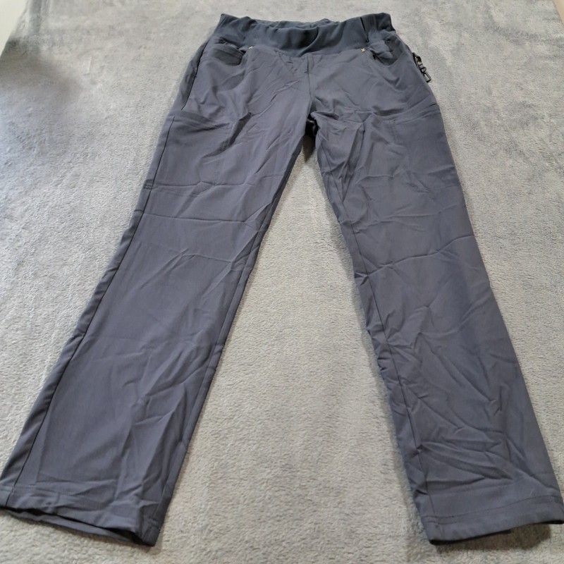 Cheroke Gray Scrub Pants Womens Sz Medium Casual Straight Leg Flat Front