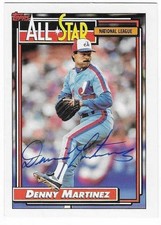 DENNY MARTINEZ 1992 TOPPS AUTOGRAPHED SIGNED # 394 MONTREAL EXPOS