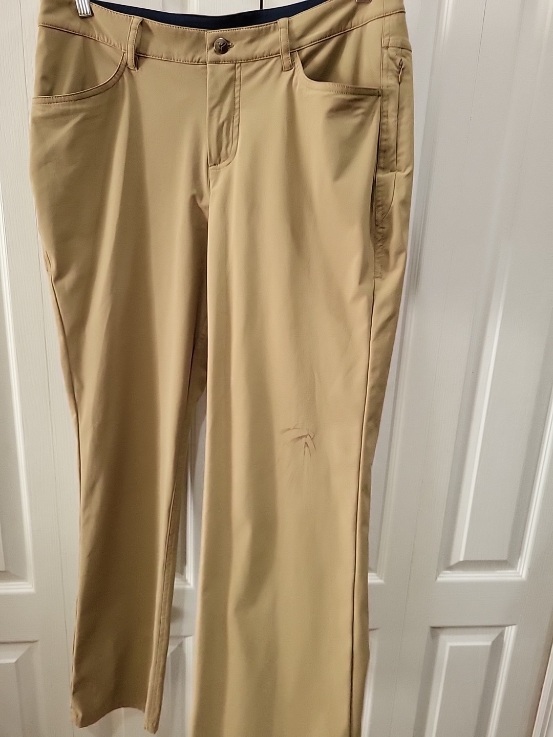 Bird dogs Pants Men 34x34 (Fit 36x31) Beige Khaki Performance Polyester Stretch