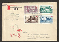 Switzerland Scott #B183-#B196 complete set used on 1949 Registered cov to Zurich