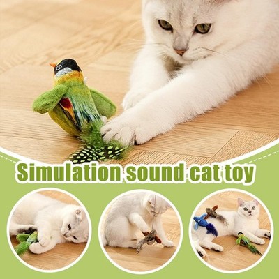 +Katzenspielzeug Interaktiv zwitschernder Vogel Katze Schlagvogelspielzeug Katze Vogelgeräusch S3C4