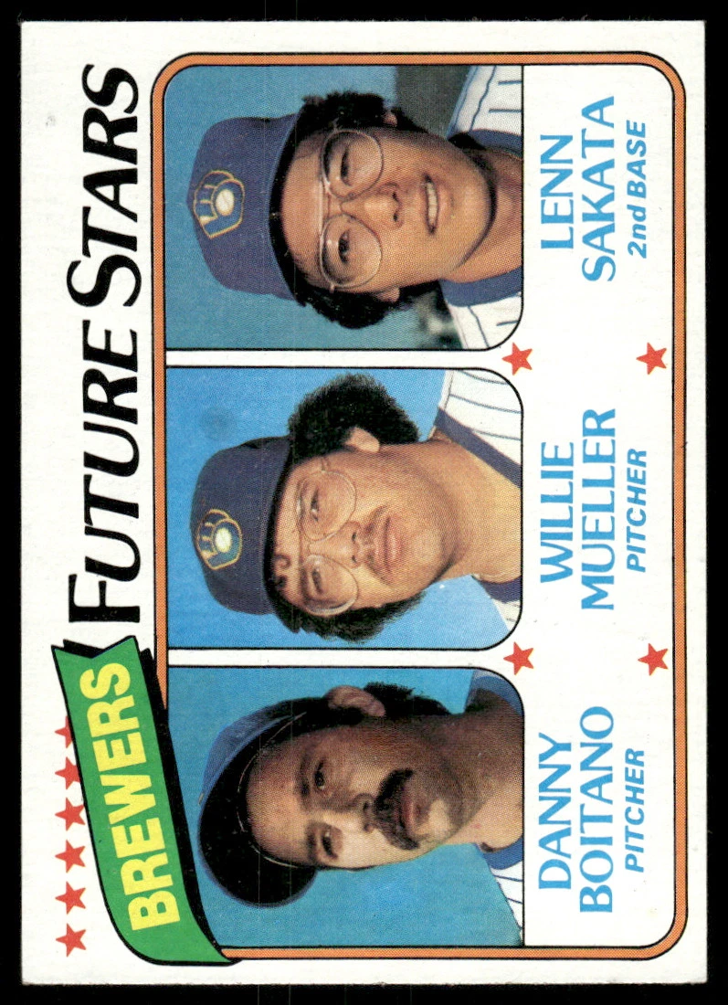 1980 Topps #668 Brewers Future Stars Danny Boitano Willie Mueller Lenn Sakata