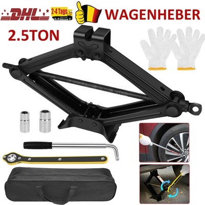 Wagenheber 2,5T Scherenwagenheber mit Ratsche Radmutterschlüssel Für PKW/SUV/MPV