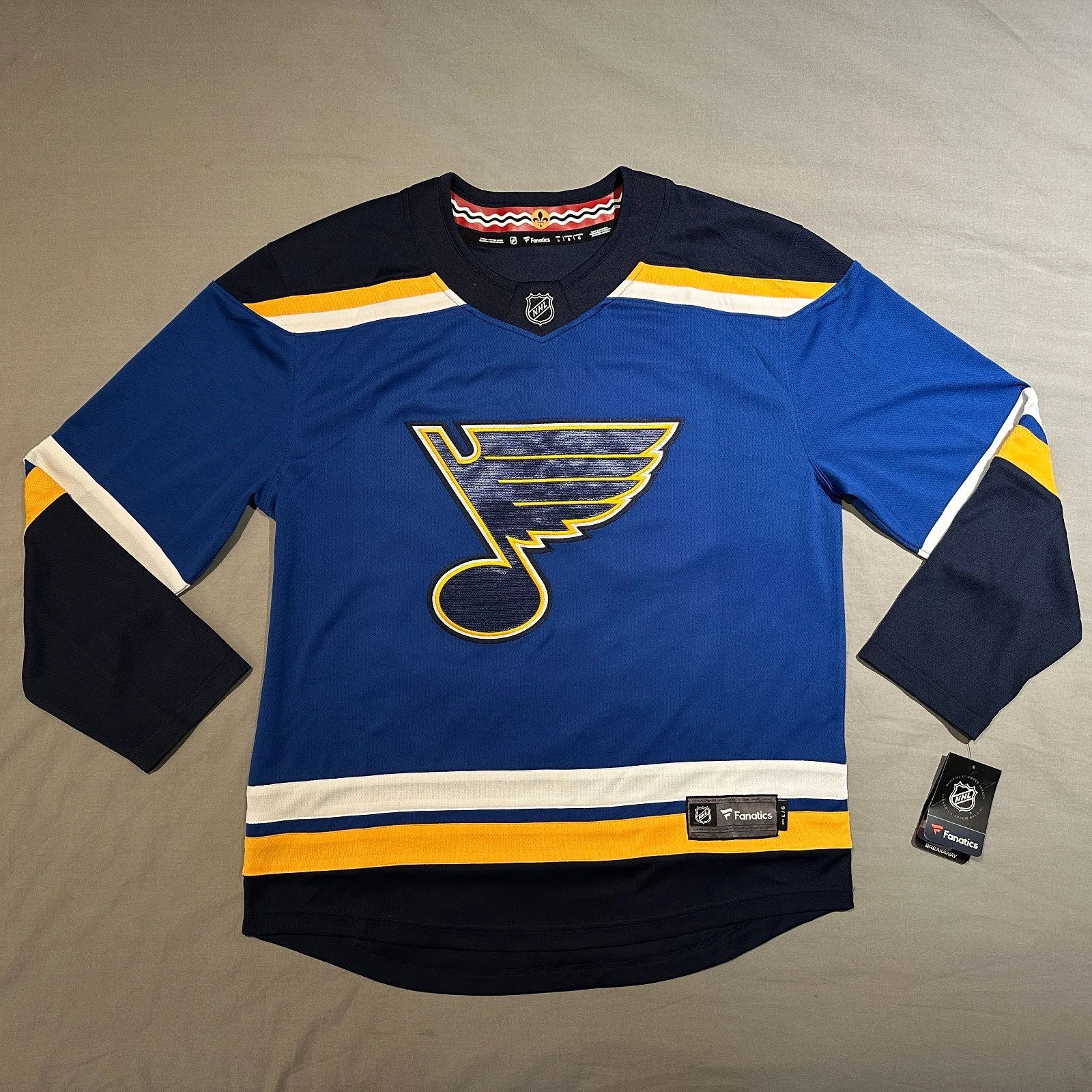 St. Louis Blues Home Blue Fanatics Breakaway Hockey Jersey Red Mens Large