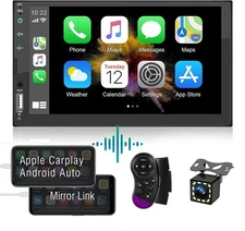 7" Car Radio Apple/Andriod Carplay Car Stereo Touch Screen Double 2Din+Camera US