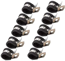 10pcs 5/16 Fuel Line Tube Mounting Clamps Stainless Steel Rubber