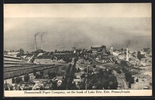 Postcard Erie, PA, Hammermill Paper Company, at the bank of Lake Erie 