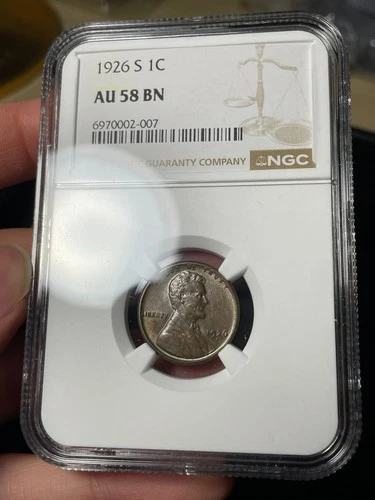 1926-S NGC AU58 BN Lincoln Wheat Cent Tougher Date