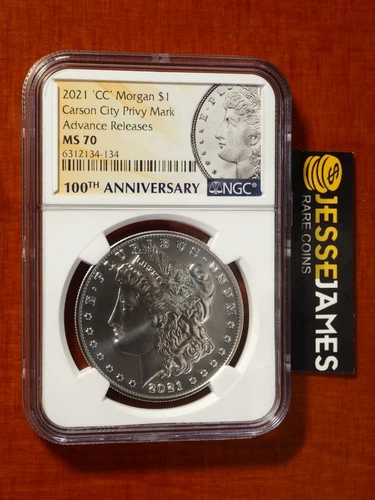 2021 CC PRIVY MORGAN SILVER DOLLAR NGC MS70 ADVANCE RELEASES LABEL