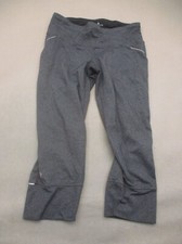 ATHLETA Size M Womens Gray Stretch Pull On Zip Pocket Athletic Crop Leggings 632