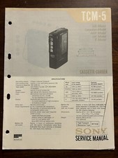 Sony TCM-5 Cassette Corder Tape Recorder Service Manual Original Vintage OEM