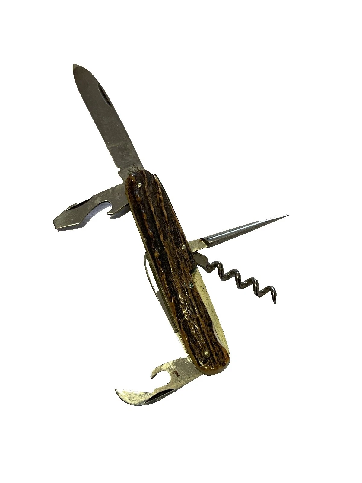 Navaja mango de Hueso de Sacacorchos cuchillos plegables Vintage de colección