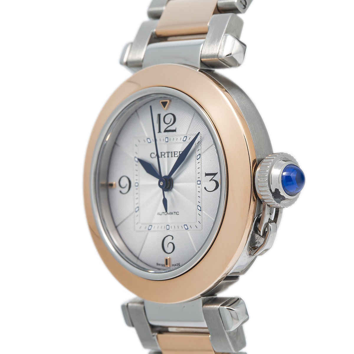 Cartier Pasha 4327 W2PA0008 Rose Gold & SS Silver Dial