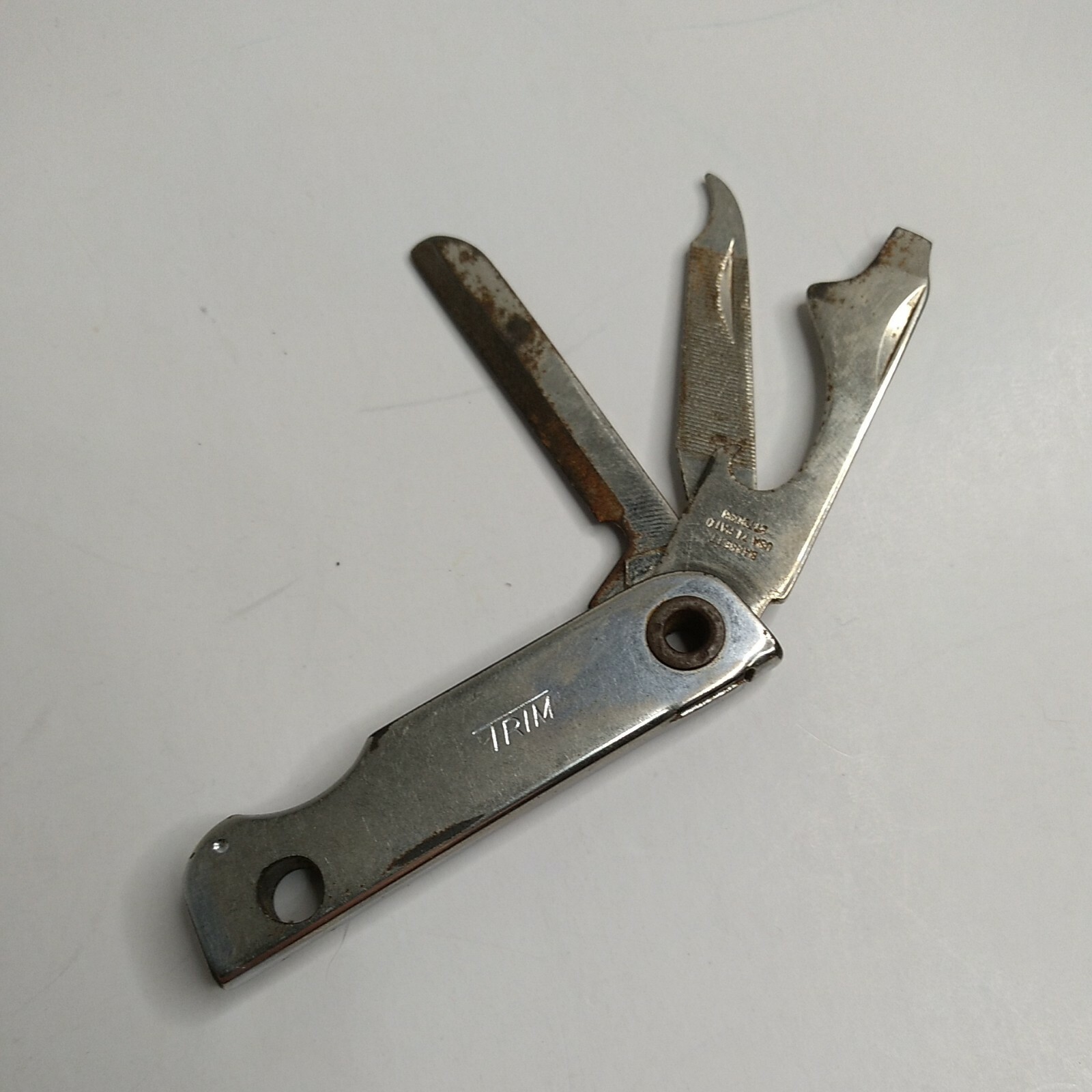 Vintage Trim Trio Pocket Knife Nail File Bottle Opener 3 Tools By Bassett USA eBay