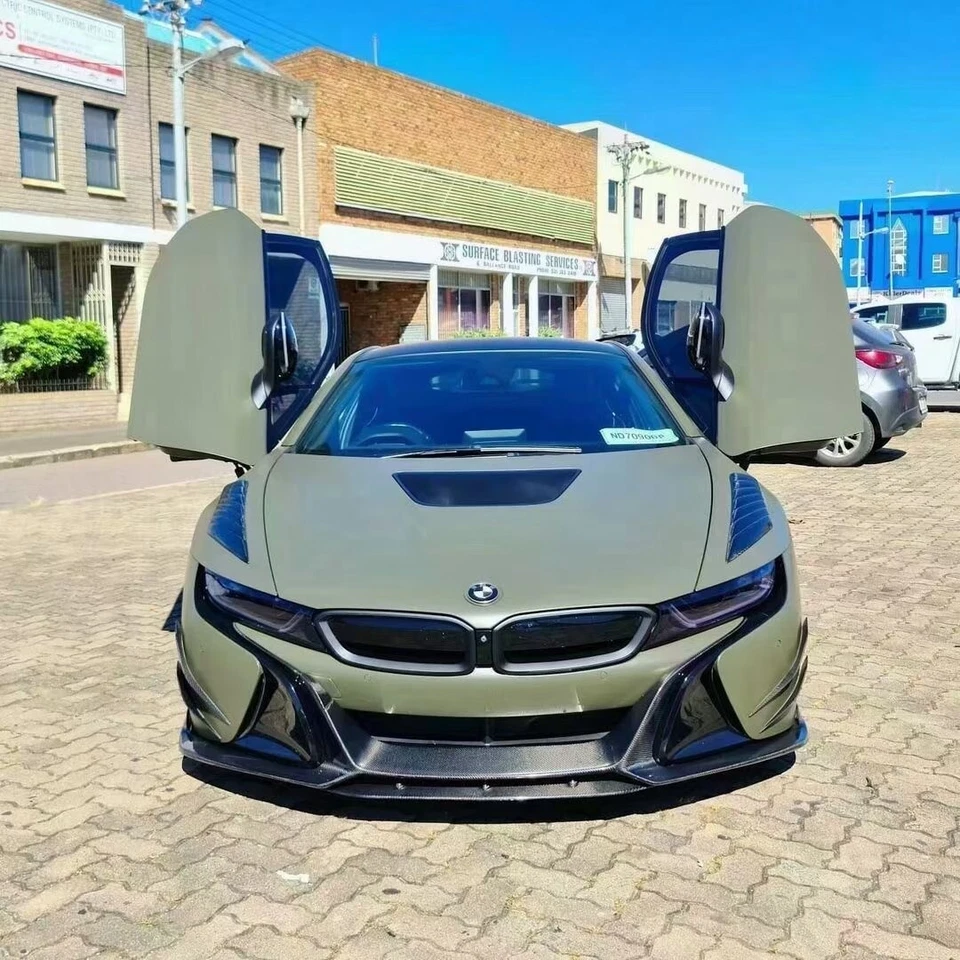 2PC Real Carbon Fiber Vent Cover Engine Hood For BMW i8 2014 2015 2016 2017 2018 - Image 2 of 2