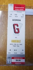 Vanderbilt Commodores vs Georgia Bulldogs (2-24-1993) Basketball Ticket Stub 