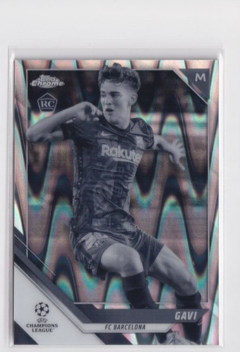 2021 Topps Chrome Champions Black and White RayWave Refractors Gavi RC