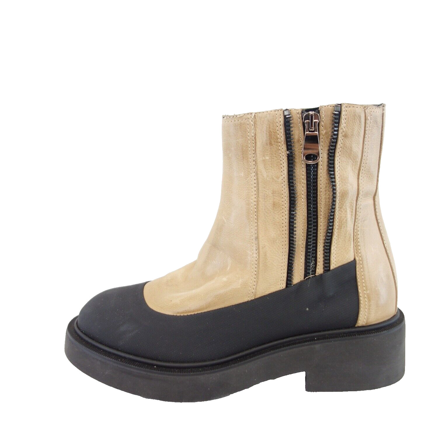 Ботинки BUKELA Stiefeletten Damen Schuhe Stiefel Бежевые Schwarz Leder Größe 37 Neu