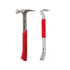 NEW Milwaukee 22 Oz. Milled Face Framing Hammer with 15 In. Pry Bar Grip Handle