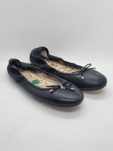 SAM EDELMAN Felicia Black Leather Ballet Flats Shoes Size 5.5 - Picture 2 of 7