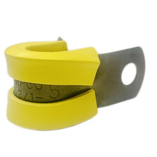 M85052/1-5 Yellow Crescent Steel Nitrile Rubber Clamp, Loop, Military Specificat
